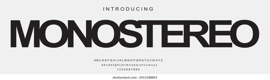 Modern Bold Font. Sans Serif Font. Regular Italic Uppercase Lowercase Typography urban style alphabet fonts for fashion, sport, technology, digital, movie, logo design, vector illustration.stock image