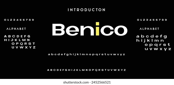 Modern Bold Font. Sans Serif Font. Regular Italic Uppercase Lowercase Typography urban style alphabet fonts for fashion, sport, technology, digital, movie, logo design, vector illustration