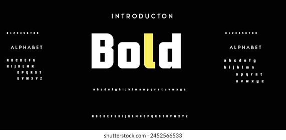 Fuente negrita moderna. Fuente Sans Serif. Fuentes de alfabeto de estilo urbano para moda, deporte, tecnología, digital, película, diseño de logotipo, Ilustración vectorial