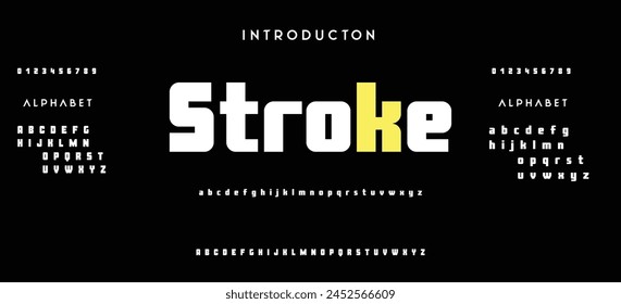Modern Bold Font. Sans Serif Font. Regular Italic Uppercase Lowercase Typography urban style alphabet fonts for fashion, sport, technology, digital, movie, logo design, vector illustration
