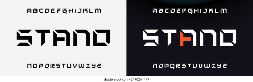 Fuente negrita moderna. Fuente Sans Serif. Fuentes de alfabeto de estilo urbano para moda, deporte, tecnología, digital, película, diseño de logotipo, Ilustración vectorial