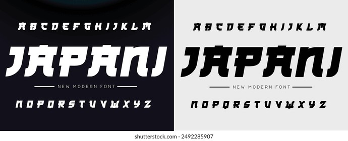 Fuente negrita moderna. Fuente Sans Serif. Fuentes de alfabeto de estilo urbano para moda, deporte, tecnología, digital, película, diseño de logotipo, Ilustración vectorial