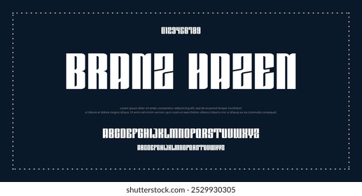 Modern Bold Font. Sans Serif Font. Regular Italic Uppercase Lowercase Typography urban style alphabet fonts for fashion, sport, technology, digital, movie, logo design, vector illustration