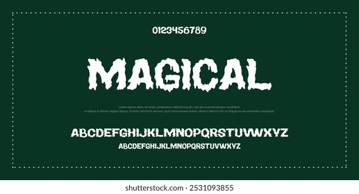 Fonte em negrito moderna. Fonte Sans Serif. Letras de alfabeto de estilo urbano de tipografia maiúsculas de itálico regular para moda, esporte, tecnologia, digital, filme, design de logotipo, ilustração vetorial