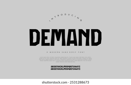 Modern Bold Font. Sans Serif Font. Regular Italic Uppercase Lowercase Typography urban style alphabet fonts for fashion, sport, technology, digital