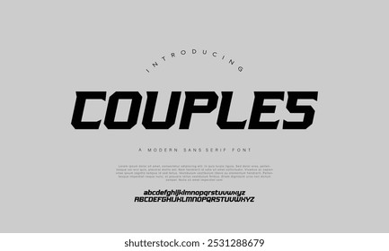 Modern Bold Font. Sans Serif Font. Regular Italic Uppercase Lowercase Typography urban style alphabet fonts for fashion, sport, technology, digital