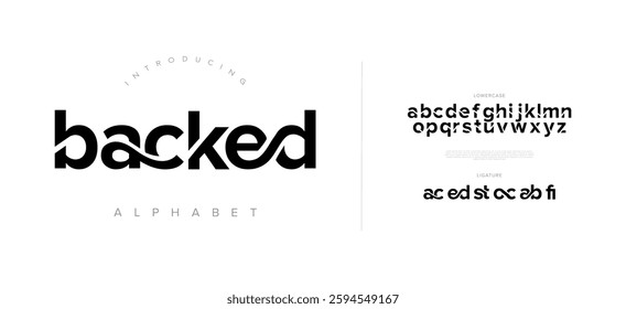 Modern Bold Font. Sans Serif Font. Regular Italic Uppercase Lowercase Typography urban style alphabet fonts for fashion, sport, technology, digital, movie, logo design, vector illustration