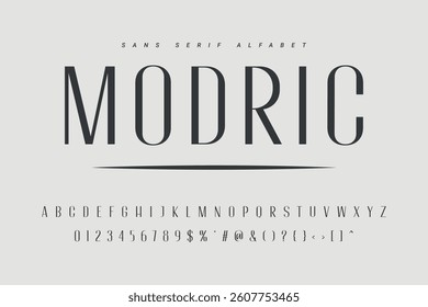 Modern Bold Font. Sans Serif Font. Regular Italic Uppercase Lowercase Typography urban style alphabet fonts for fashion, sport, technology, digital, movie, logo design, vector illustration