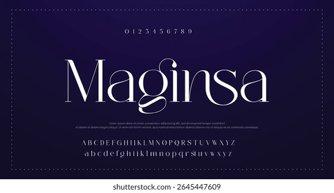 Modern Bold Font. Sans Serif Font. Regular Italic Uppercase Lowercase Typography urban style alphabet fonts for fashion, sport, technology, digital, movie, logo design, vector illustration