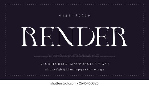 Fonte em negrito moderna. Fonte Sans Serif. Letras de alfabeto de estilo urbano de tipografia maiúsculas de itálico regular para moda, esporte, tecnologia, digital, filme, design de logotipo, ilustração vetorial