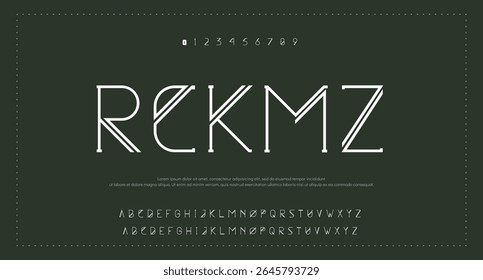 Modern Bold Font. Sans Serif Font. Regular Italic Uppercase Lowercase Typography urban style alphabet fonts for fashion, sport, technology, digital, movie, logo design, vector illustration