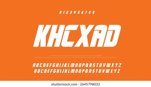 Modern Bold Font. Sans Serif Font. Regular Italic Uppercase Lowercase Typography urban style alphabet fonts for fashion, sport, technology, digital, movie, logo design, vector illustration