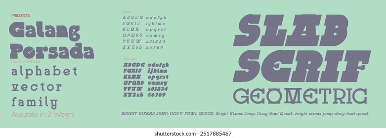 Modern Bold Font. Slab Serif Font. Regular Uppercase Lowercase Typography urban style alphabet fonts for fashion, sport, technology, digital