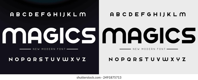 Modern Bold Font Sport Alphabet. Typography urban style fonts for technology, digital, movie logo design. vector illustration