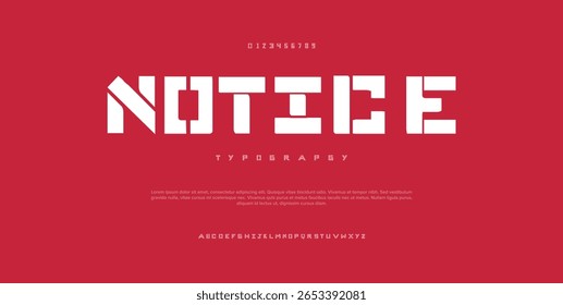 Modern Bold Font Sport Alphabet. Typography urban style fonts for technology, digital, movie logo design. vector illustration