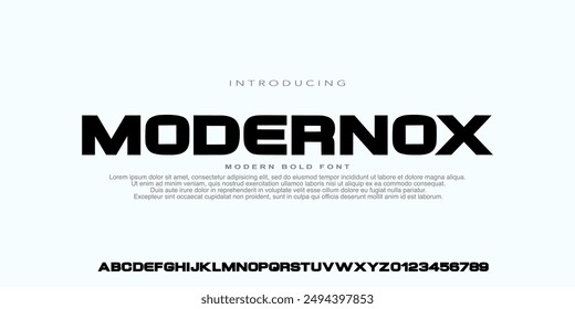 Modern Bold Font. strong, Sans Serif Font. Regular Italic Uppercase and number, Typography urban style alphabet fonts for fashion, sport, technology, digital, movie, logo design, vector illustration