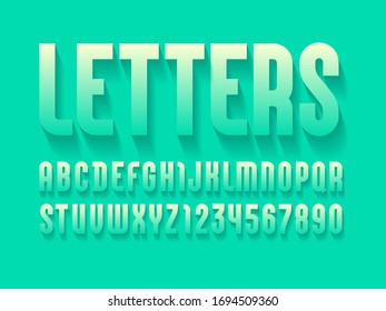 Modern bold font, trendy alphabet, capital Latin letters from A to Z and Arab numbers from 0 to 9 for you designs, vector illustration 10EPS