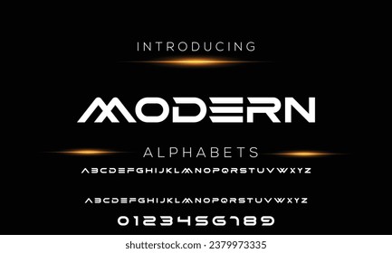 Fuente negrita moderna. Tipografía alfabeto de estilo urbano para moda, deporte, tecnología, digital, película, diseño de logotipo, ilustración vectorial