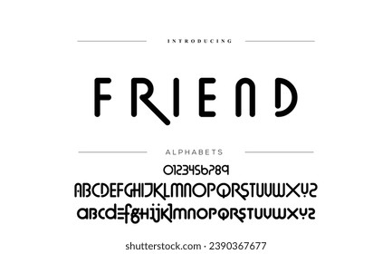 Fuente negrita moderna. Tipografía alfabeto de estilo urbano para moda, deporte, tecnología, digital, película, diseño de logotipo, ilustración vectorial