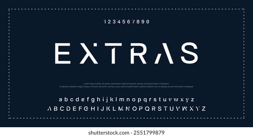 Modern Bold Font. Typography urban style alphabet fonts for fashion, sport, technology, digital, movie, logo design, vector illustration, uppercase and lowercase.