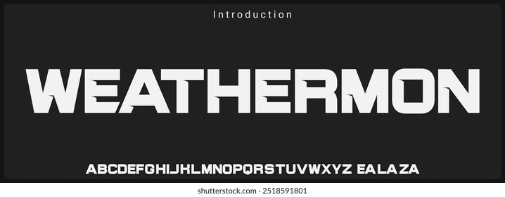 Fonte vetorial futurista em negrito moderna. Tipografia urbana estilo alfabeto fontes para moda, esporte, tecnologia, digital, filme, design de logotipo, ilustração vetorial.