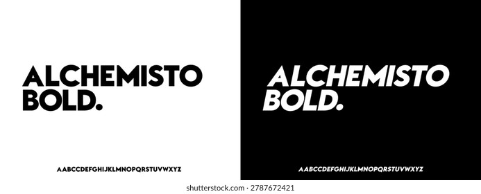 Modern bold geometric sans serif font alphabet vector illustration. Modern display typeface for branding, logo, and poster design.