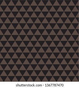 Modern bold geometrical pattern made with triangle shape. Abstract vector geometric pattern with black and brown colorscheme.