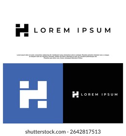 Modern and bold H logo with minimalist design, perfect for tech, business, or creative brands. Clean lines and strong form create a sleek and professional visual identity.