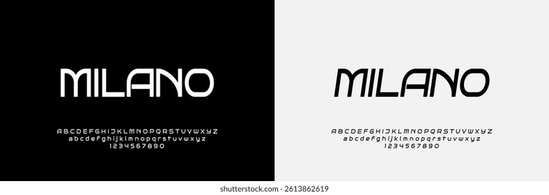 Modern Bold and Heavy Font. Regular Alphabet. Uppercase and Lowercase. Sport, Music, and Fashion lettering. Come with editable vector. Fonttype design.	