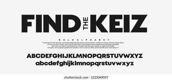 Modern Bold Heavy Font. Typography urban style alphabet fonts for fashion, sport, technology, digital, movie, logo design, vector illustration