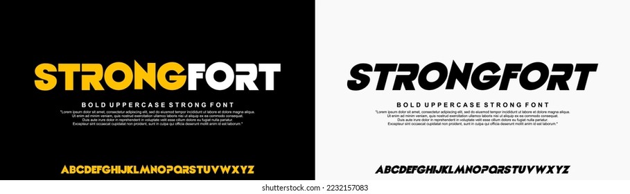 Modern Bold Heavy Font. Typography urban style alphabet fonts for fashion, sport, technology, digital, movie, logo design, vector illustration