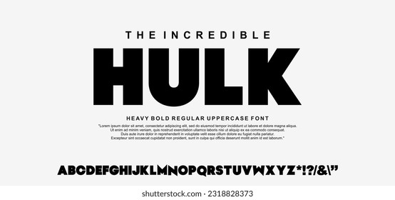 Modern Bold Heavy Font. Typography urban style alphabet fonts for fashion, sport, technology, digital, movie, logo design, vector illustration
