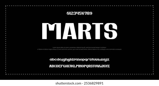 Modern Bold Heavy Font. Typography urban style alphabet fonts for fashion, sport, technology, digital, movie, logo design, vector illustration
