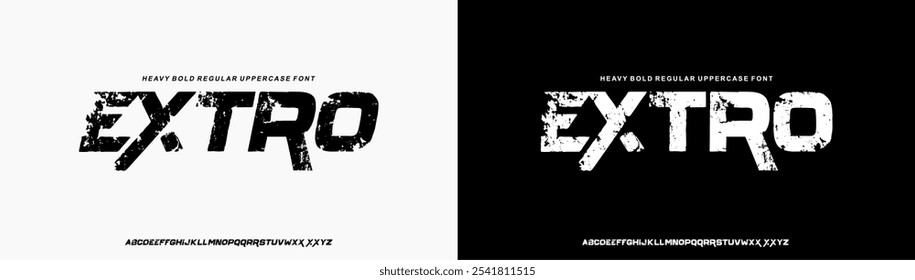 Modern Bold Heavy Font. Typography urban style alphabet fonts for fashion, sport, technology, digital, movie, logo design, vector illustration,