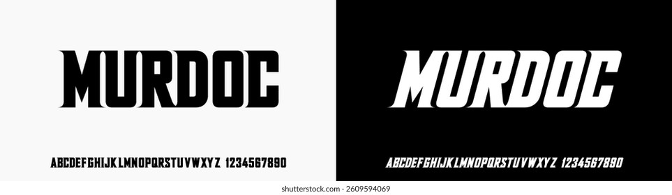 Modern Bold Heavy Font. Typography urban style alphabet fonts for fashion, sport, technology, digital, movie, logo design, vector illustration, uppercase and number