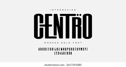 Modern Bold and Heavy Font. Urban culture lettering for fashion, logo, brand etc. Typography Typeface Uppercase Lowercase and Number. Editable Vector Illustration.