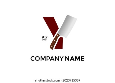 Modern and Bold illustration logo design Initial B combining with Kitchen knife. Logo can work as well in a small size and black white color.