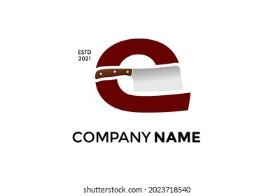 Modern and Bold illustration logo design Initial Q combining with Kitchen knife. Logo can work as well in a small size and black white color.