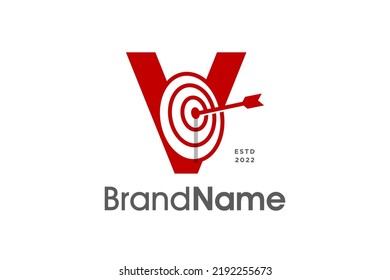 Modern and Bold illustration logo design Initial V combine with Bow Target. The logo good for your any company and can work as well in a small size.