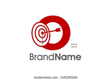 Modern and Bold illustration logo design Initial O combine with Bow Target. The logo good for your any company and can work as well in a small size.
