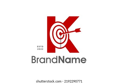 Modern and Bold illustration logo design Initial K combine with Bow Target. The logo good for your any company and can work as well in a small size.