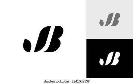 Letra moderna y negrita JB diseño de logotipo de monograma vectorial