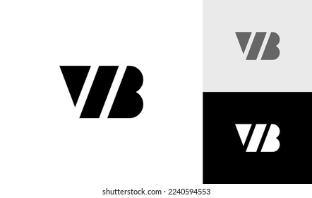 Modern und fett geschriebenes VB-Monogramm-Logo-Design, Vektorgrafik