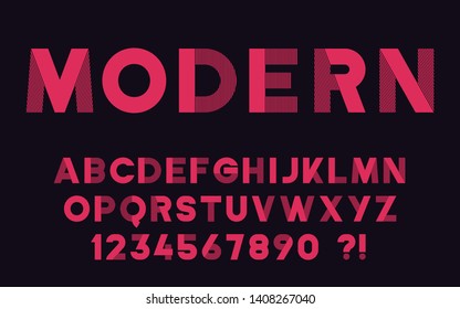 Modern bold line font Geometric sport tech design Futuristic cool letters and numbers Super hero abc Vector alphabet