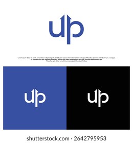 Modern and bold UP logo with clean lines and minimalist style, ideal for branding, startups, or corporate identity. Perfect for strong, forward-looking business visuals.