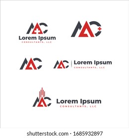 Modern Bold Logo For Letter A And C Combination In Red And Black Color Medical, Infrastructure Or  Real Estate