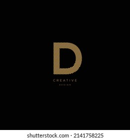 Un logotipo moderno y atrevido con letras D sobre un fondo oscuro. EPS10, Vector.