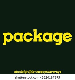 Modern bold lowercase alphabet display font vector illustration