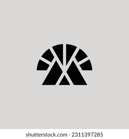 modern and bold mountain sun light logo