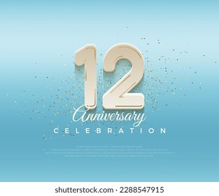 Modern bold number 12th anniversary. premium design for celebration. Premium vector for poster, banner, celebration greeting.